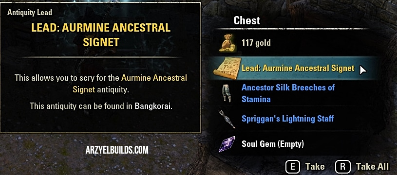 aurmine ancestral signet pale order lead