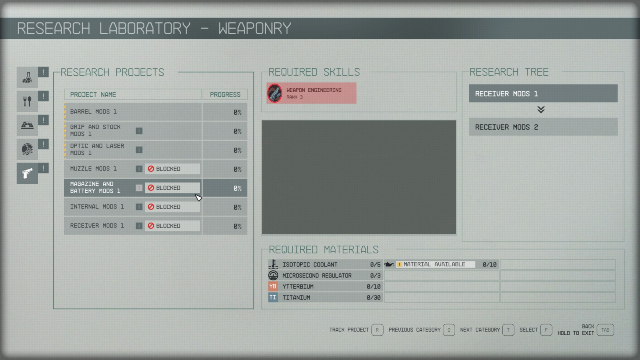 research requirements in starfield