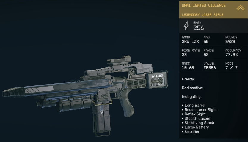 starfield unmitigated violence