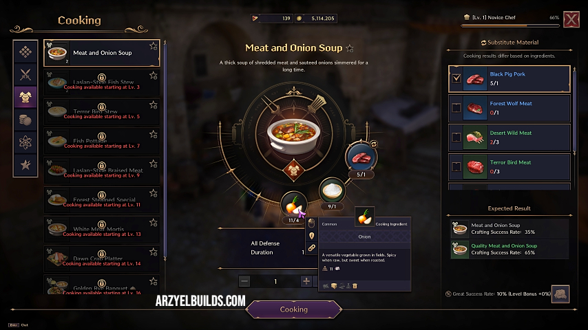 cooking crafting in throne and liberty