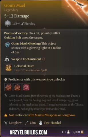 gontr mael best ranged weapon bg3