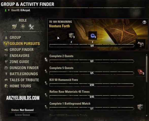 eso golden pursuits tasks