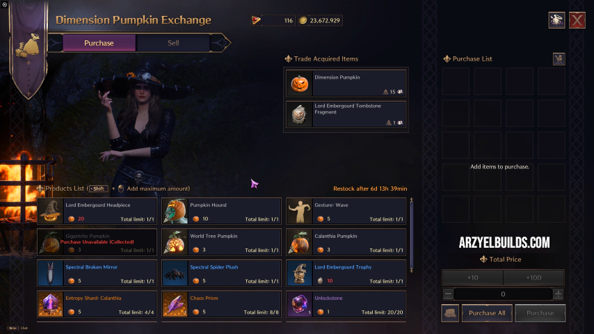 dimension pumpkin exchange