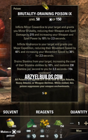 brutality draining poison ix eso