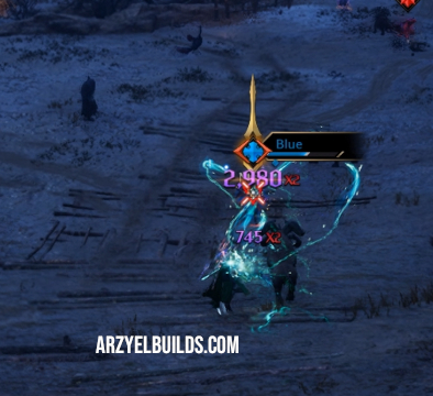 staff and longbow strafing attack