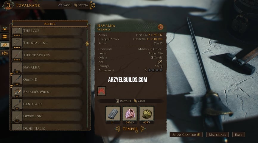 soulframe refine weapon