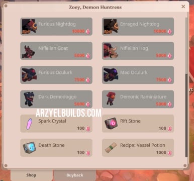 farever rifts demon hunter merchant