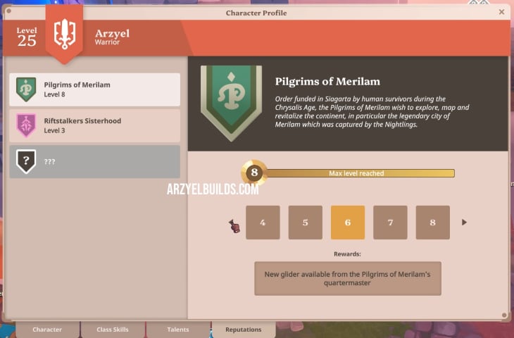 reputation and factions farever